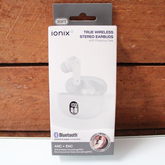 Ionix True Wireless Bluetooth Earbuds ANC+ENC Noise Cancelling with Case White - Picture 1 of 5